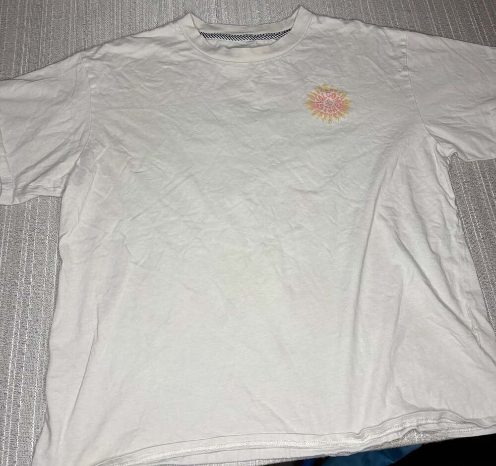 Volcom Stone Sun and Mushrooms Short Sleeve T-Shirt White Size XS